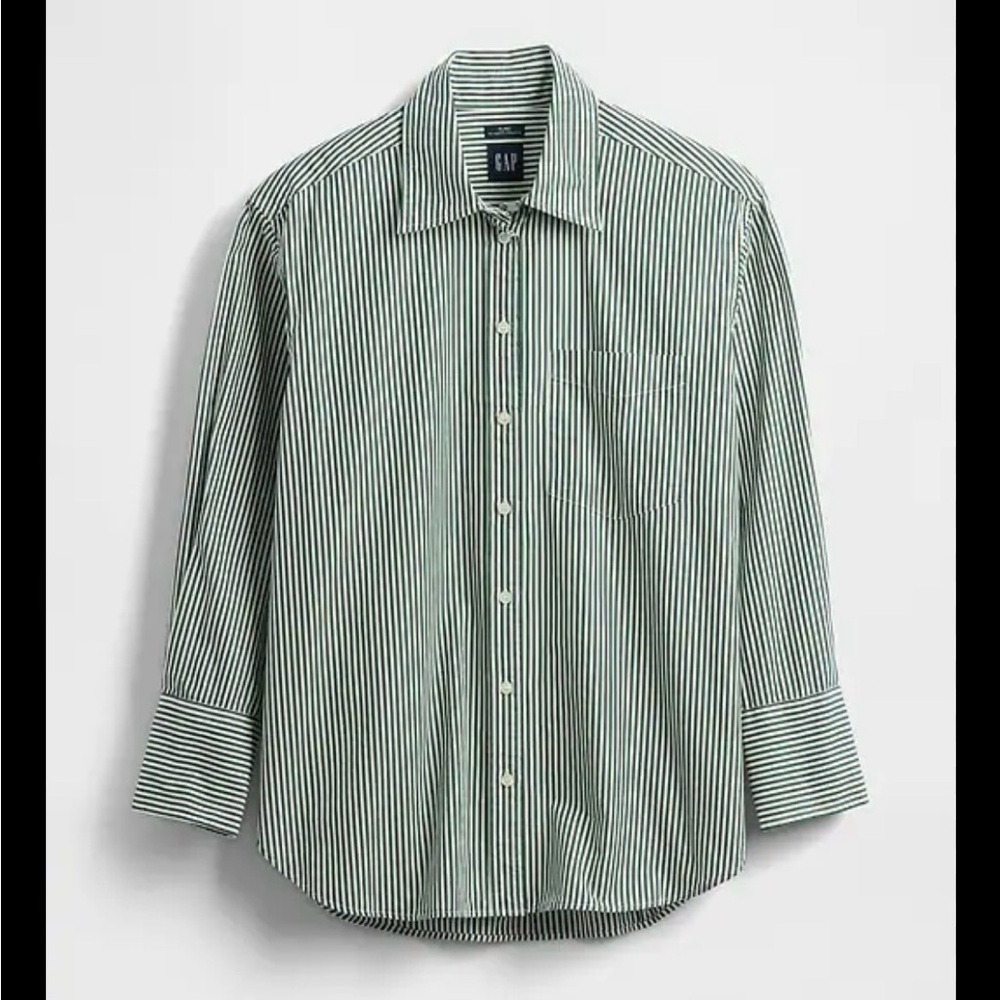 GAP Green Striped Organic Cotton Shirt